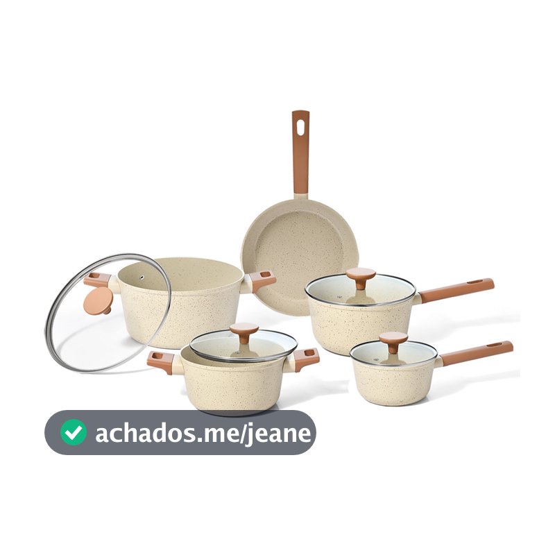 KIT 5 PANELAS DE INDUÇÃO COM ANTIADERENTE CERÂMICO MOU DE PITAYA - OIKOS