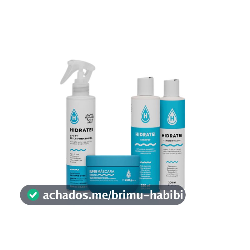 Kit Hidratação Essencial Hidratei Shampoo + Condicionador + Máscara Cabelos Radiantes Brilhosos