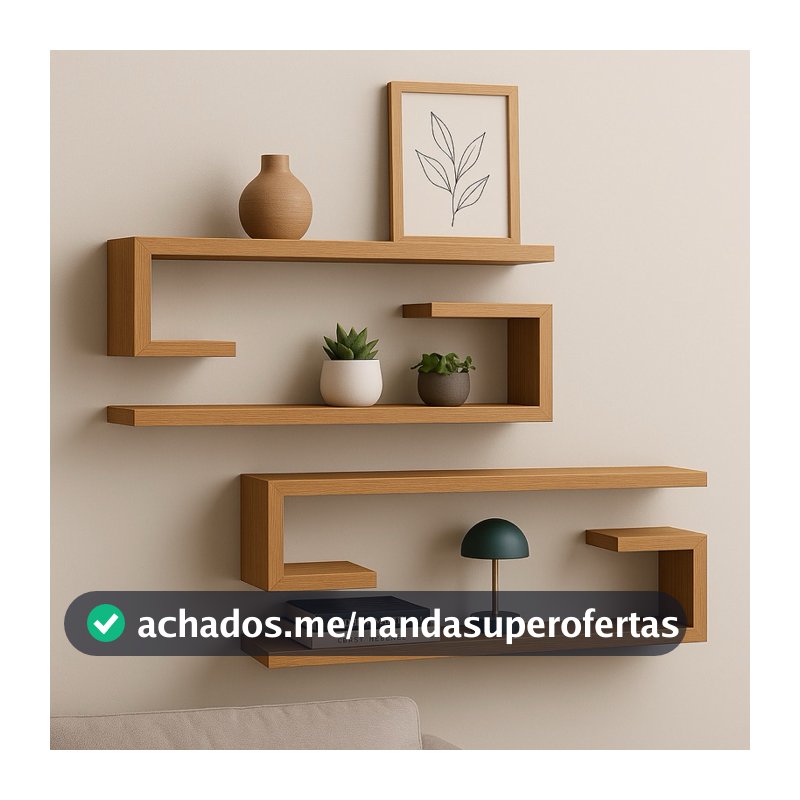 Kit de Nichos Em Formato  Jota  Sala  Escritório Prateleira Decorativa Parede