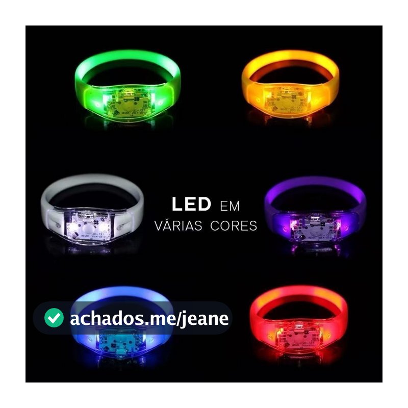 Pulseira Led Ativa Conforme a Batida da Musica ou Som