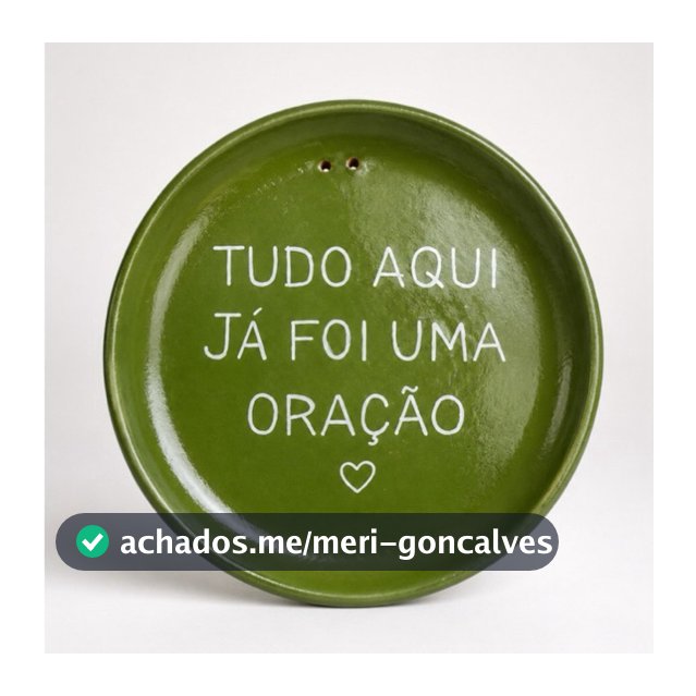 Prato decorativo de barro 19cm | tudo aqui já foi uma oração | prato decorativo - arte - cerâmica