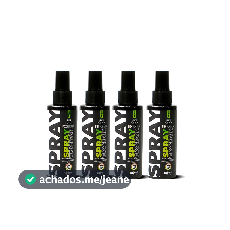 SPRAY FIXADOR DE FIBRA CAPILAR FOX FOR MEN - 4 UNID - FIXADOR PARA MAQUIAGEM CAPILAR
