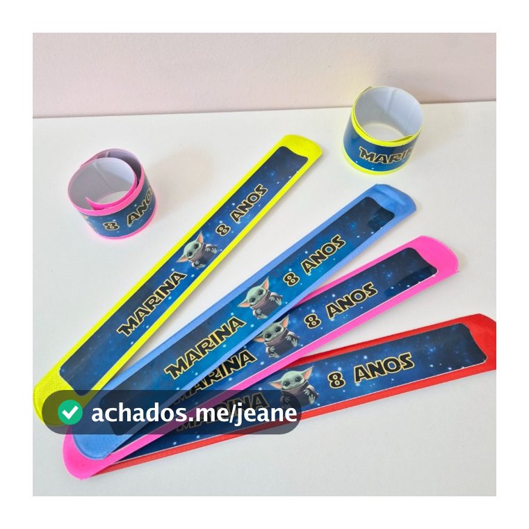 Kit Pulseira BATE ENROLA Lembrancinha TEMÁTICA Brinde ou SUA ARTE Personalizada (você envia)