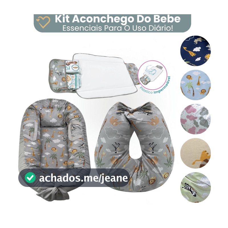 Ninho Redutor de Berço Almofada Amamentacao Trocador de Fraldas Várias Estampas Menino Menina