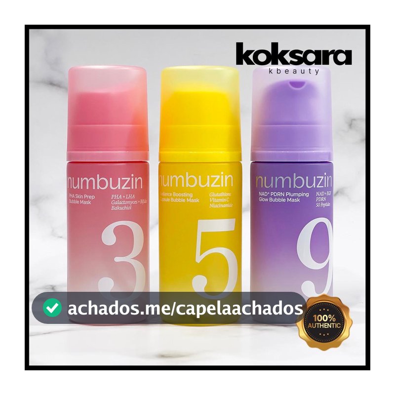 Numbuzin Bubble Mask Collection (No.3 PHA Skin Prep, No.5 Radiance Boosting Capsule, No.9 NAD+ PDRN Pluming Glow)