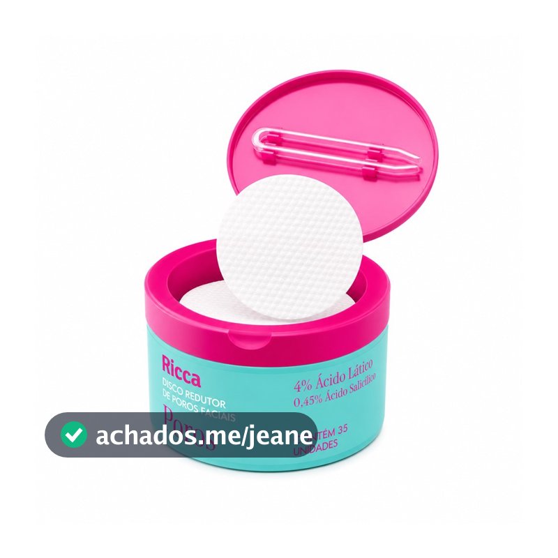 Disco Redutor de Poros Facial Esfoliante Pele Oleosa Antiacne Ricca 35unidades