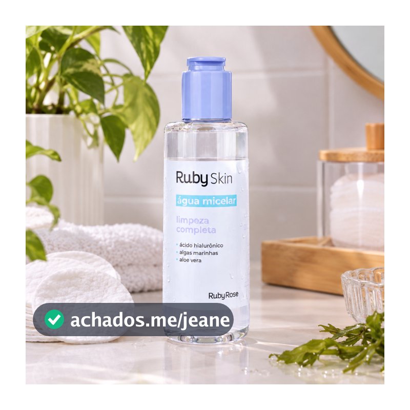 Água Micelar Ruby Rose Melu 100ml – Remove Maquiagem e Limpa Sem Ressecar