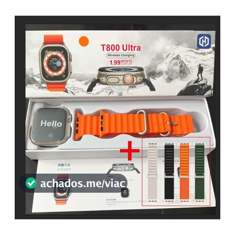 2026 Nova Série 8 Relógio T800 Ultra Smart Watch Esportivo Sem Fio À Prova D'água T800 Ultra2 MAX