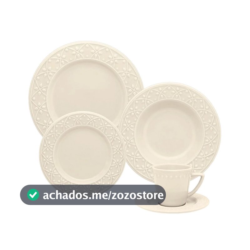 Aparelho de Jantar/Chá Oxford Mendi Marfim 20 Peças