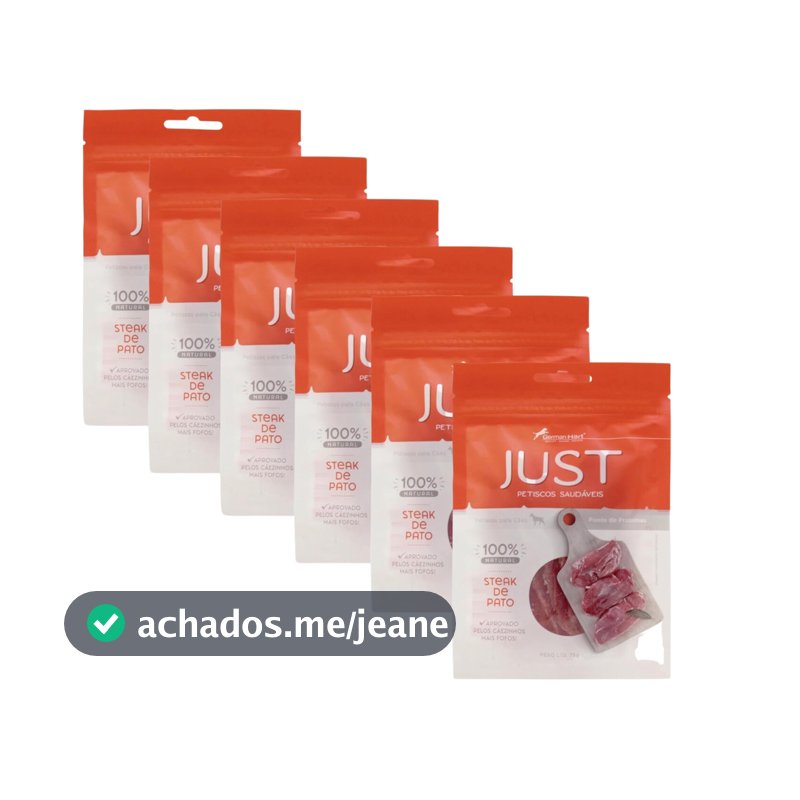 Petisco Natural Just Steak de Pato 75g KIT 6 UNIDADES