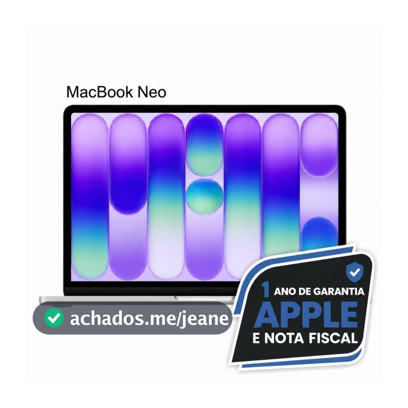MacBook Neo Apple 13" Chip A18 Pro CPU de 6 núcleos GPU de 5 núcleos 8GB RAM 256GB Nota Fiscal