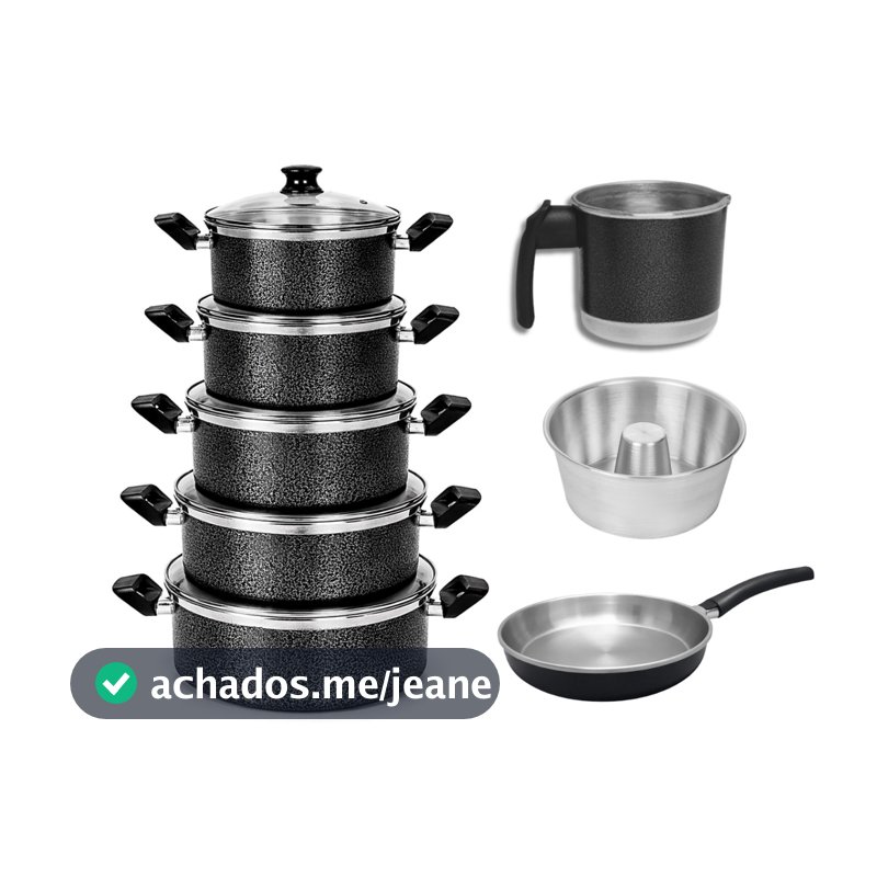 Kit Jogo de Panelas 6 peças com Tampa de Vidro para Cozinha Moderna