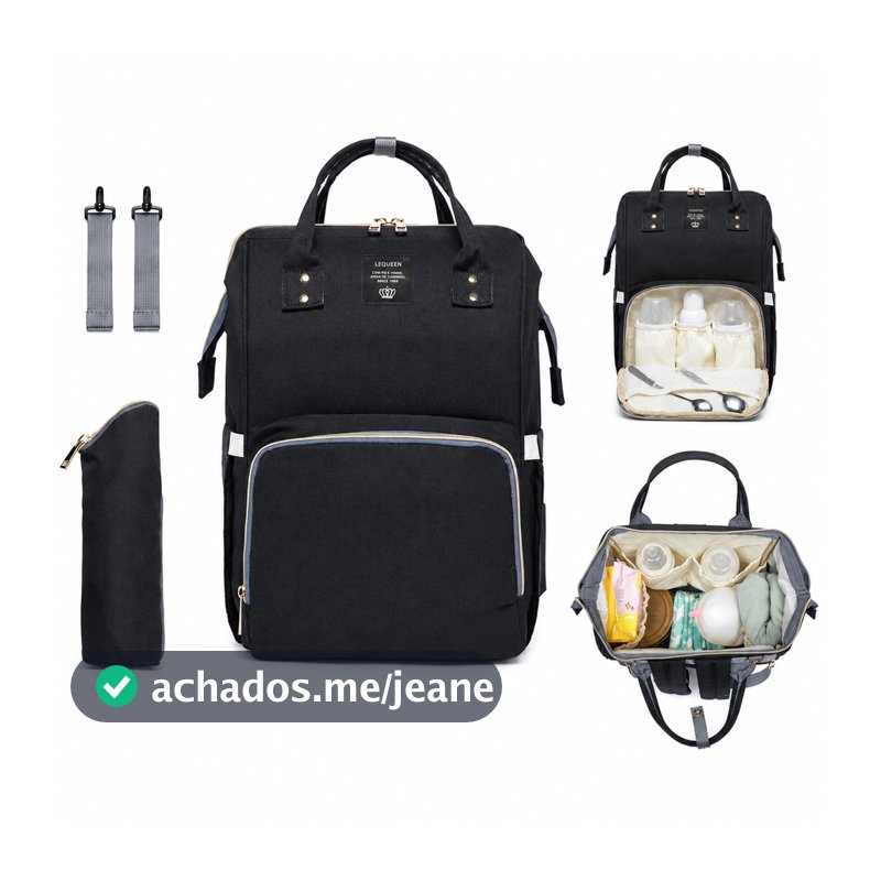 Mochila Bolsa Maternidade Lequeen Original Porta Mamadeira