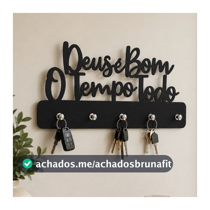 Porta Chaves De Parede Decorativo Em MDF Suporte Organizador