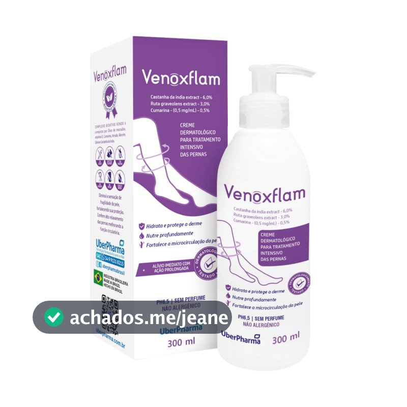 Venoxflam Creme Dermatológico 300ml Para Varizes Pernas Cansadas