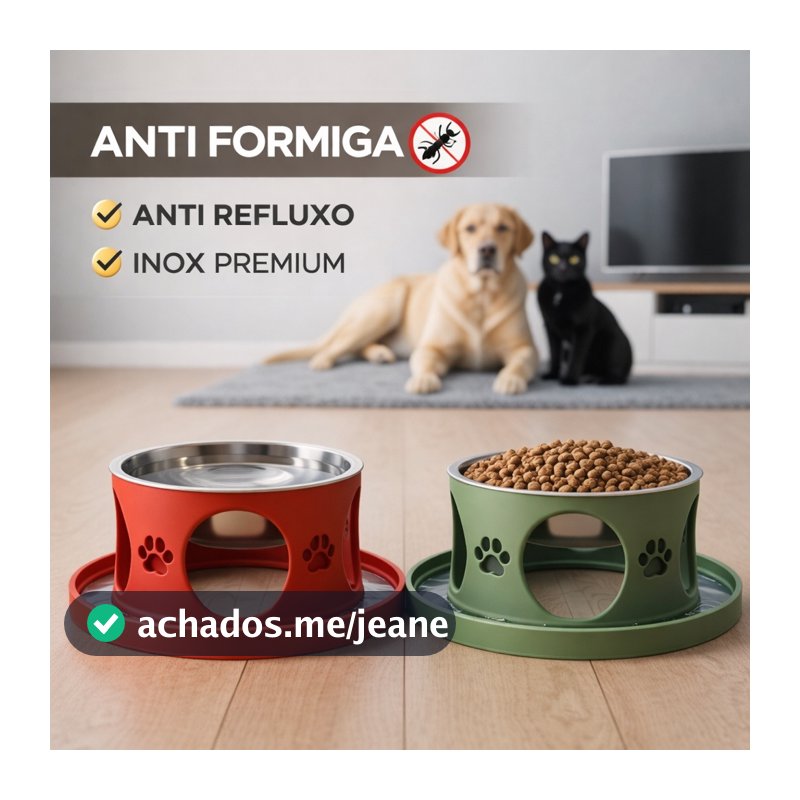 Comedouro Inteligente Anti Formiga Para Cachorro e Gato Inox Premium Anti Refluxo Pet Fácil Limpeza