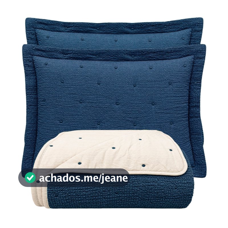 Kit Cobre Leito Percal 300 Fios Dupla Face Textura Clássico 3 Peças