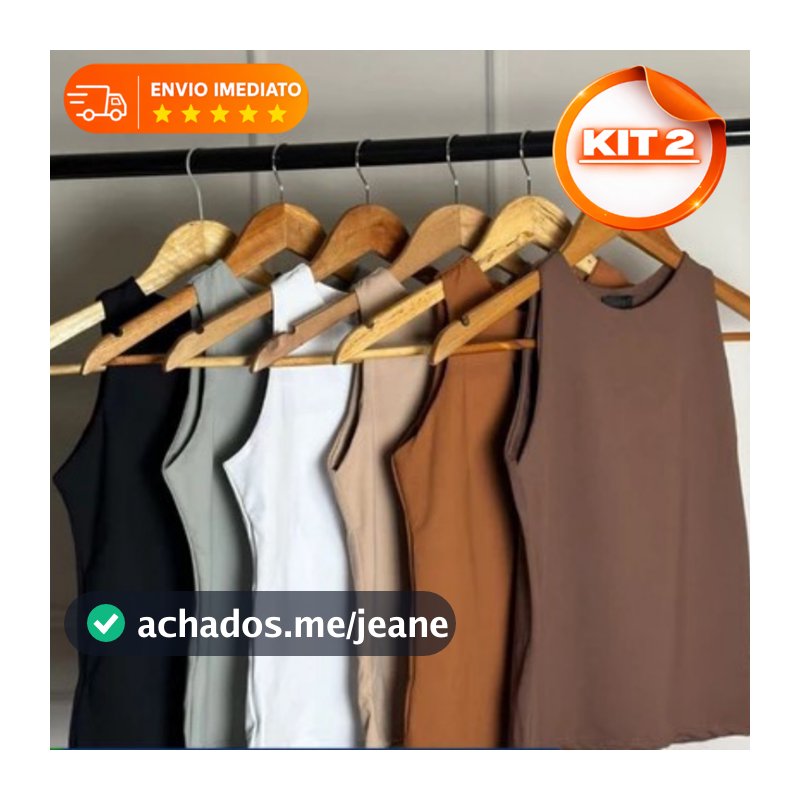 KIT 2 Regata Blusinha Feminina Suplex Premium Duplo Básica Elegante Blogueira Tendencia