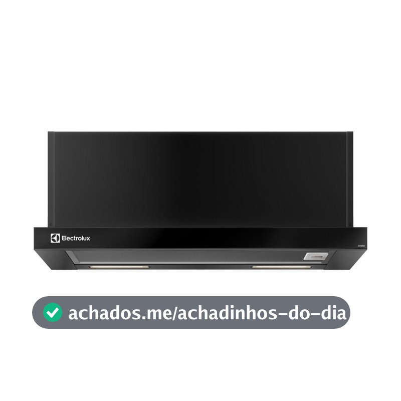 Depurador de Ar Electrolux 60cm Retrátil Preto Efficient com Luz de Led (DE6RB)