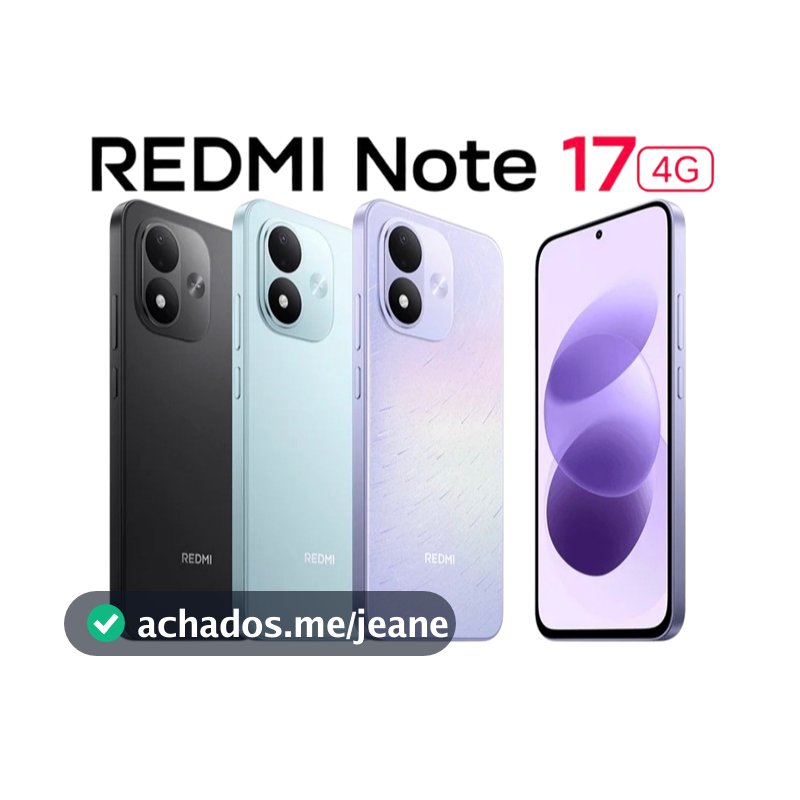 Celular Xiaomi Redmi Note 17 4G, Tela AMOLED 6.99", Bateria 7700 mAh, Câmera 50MP, Versão Global Original
