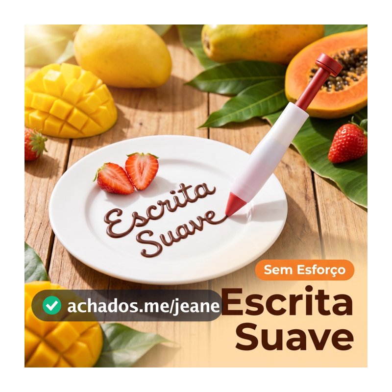 Caneta Culinária Reutilizável em Silicone para Chantilly Decoração de Doces Confeitaria
