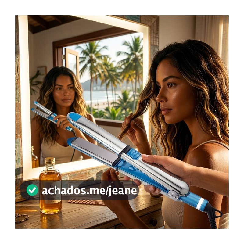 Prancha de Cabelo Nano Titanium Profissional 465F Chapinha Alisadora Salão Progressiva Bivolt Anti Frizz Brilho Iônico