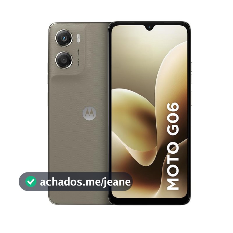 Smartphone Motorola Moto G06 4G 256GB 4GB RAM Câmera Traseira 50MP + Câmera Frontal 8MP Tela de 6,9" 5200 mAh -  Bege