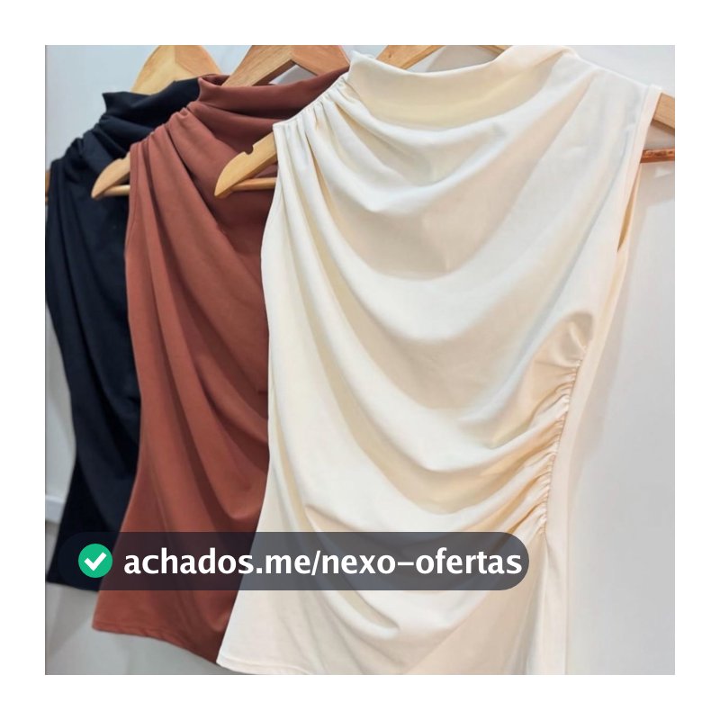 Blusa Regata Poliamida Plissada