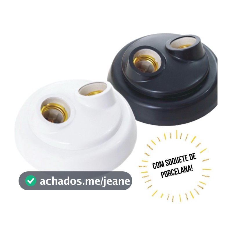 LUMINARIA PLAFON DUPLO  SOBREPOR - 2 LAMPADAS - AREA INTERNA - TETO - SOQUETE PORCELANA E27 GAZPLAST