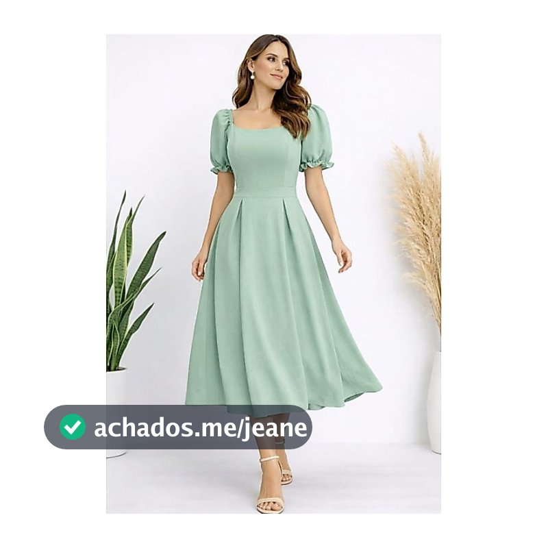 Vestido Midi Feminino Elegante  Manga Curta – Ideal para Festa e Eventos