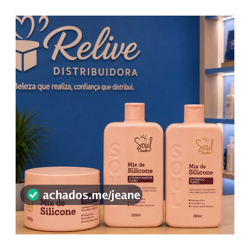 Kit Capilar 03 itens MIX DE SILICONE SOUL COSMETICOS Shampoo Condicionador Mascara Hidratação Brilho
