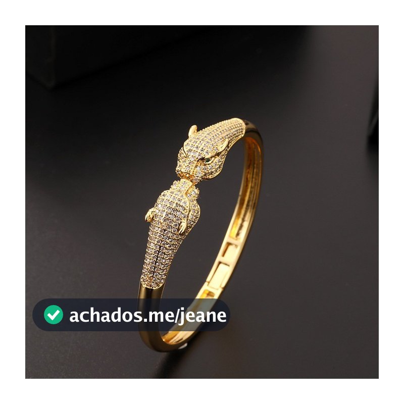 Nova moda jóias Animal leopardo pulseira criativa Hip-Hop personalidade Micro-incrustado zircão aberto pulseira