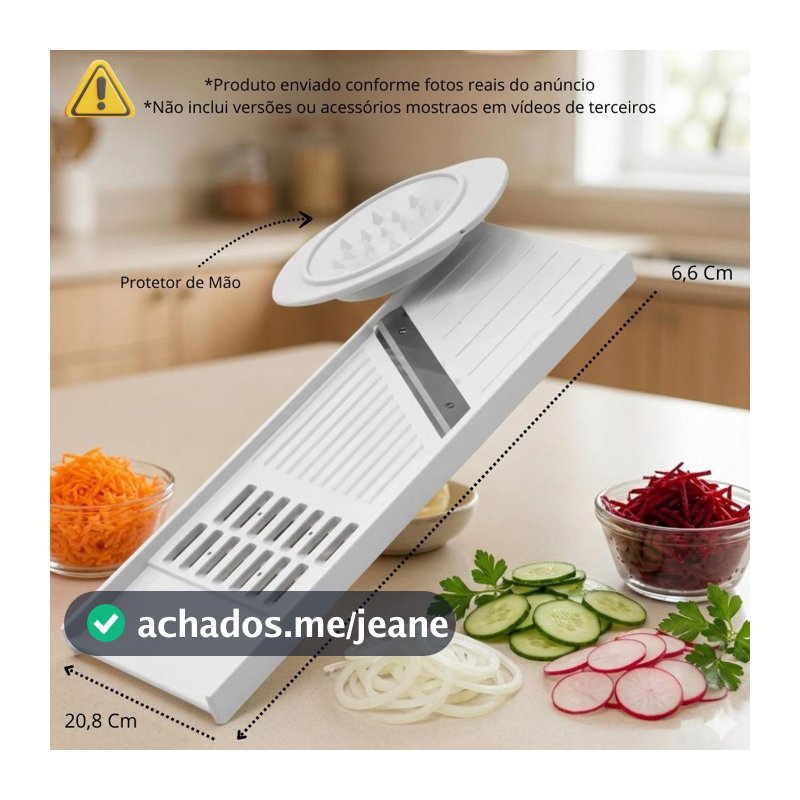 Fatiador Cortador Ralador de Legumes Manual Multiuso Queijos Frutas Legumes Lâmina Inox 21 Cm Keita.