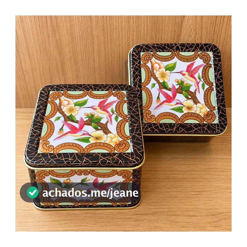 Lata Decorativa Presente Beija Flor 11x8cm Organizador Multiuso C/ Tampa