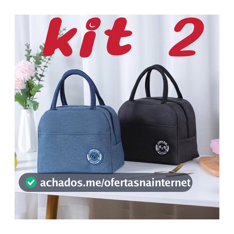 Kit 2 Bolsa Térmica Portátil Com Isolamento Térmico De Desenho