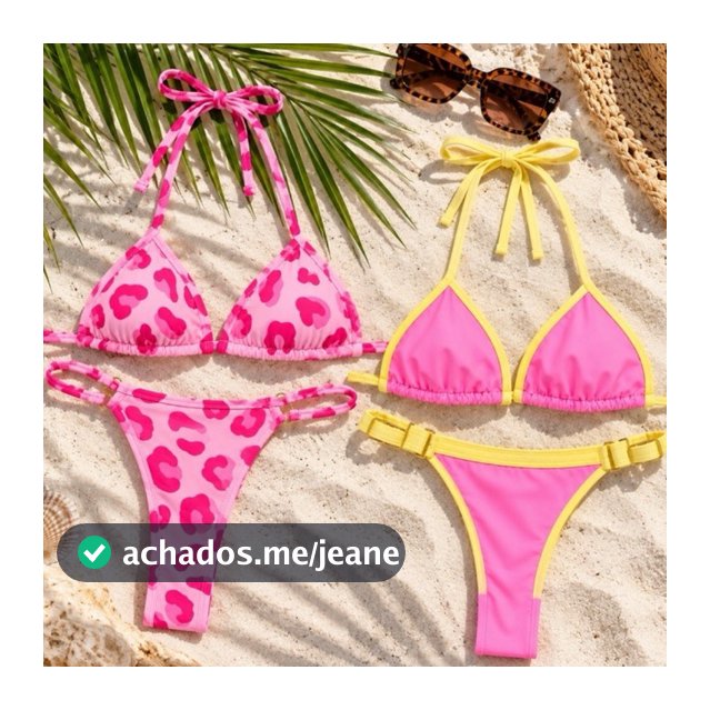 Biquíni Fio Dental Cortininha Bicolor Feminino Marquinha Fita Moda Praia Verão