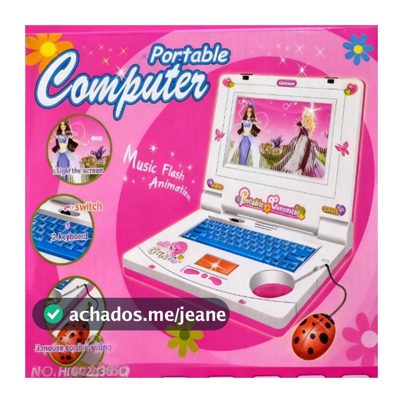 Laptop Infantil Musical Rosa - Música, Luzes e Criatividade em um Design Compacto