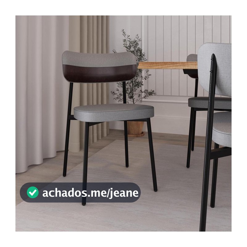 Conjunto 4 Cadeiras de Jantar Tecido Sintetico Alloa Est.Preta