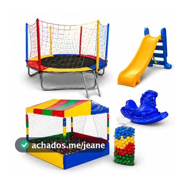 Kit Cama Elástica 2,30 Piscina De Bolinhas 1,50m 500 Bolinhas Escorregador Médio Gangorra 1 Lugar