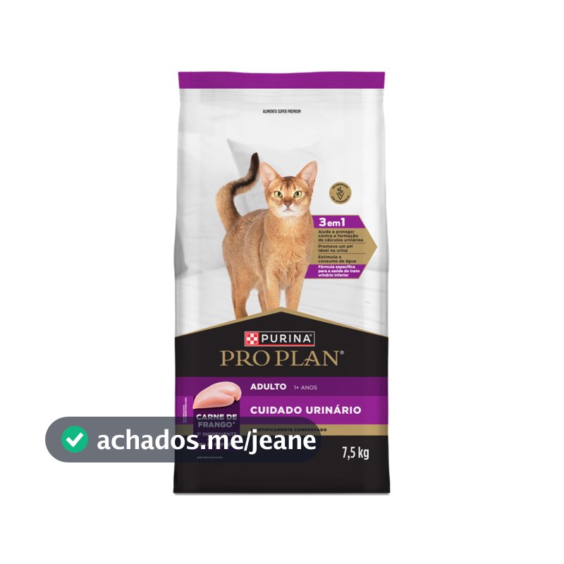 Pro Plan Ração Cuidado Urinário Gato Adulto Frango - 7,5kg