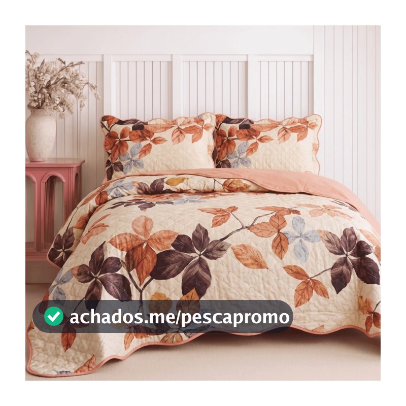 Kit Cobre Leito Colcha Solteiro Casal Queen King Bouti Dupla Face C Porta Travesseiro Aba Americana