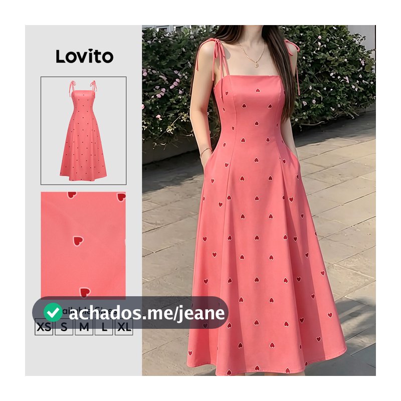 Lovito Vestido Boho com Renda e Zíper para Primavera/verão Rosa Vermelho para mulheres Bordado DRK8P1D1027