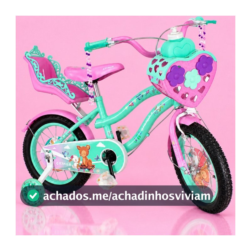 Bicicleta Infantil Verde Menina Aro 16 Lovers 1 Led Premium
