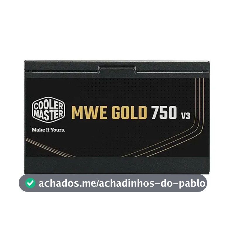 Fonte Cooler Master ATX 3.1 750W MWE Gold 750 V3 PFC Ativo 80 Plus Gold Sem/Cabo