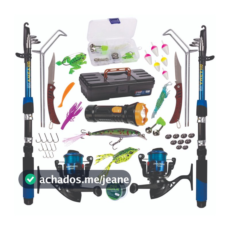 KIT COMPLETO COMPLETÍSSIMO 2 VARAS + 2 MOLINETES+ ITENS
