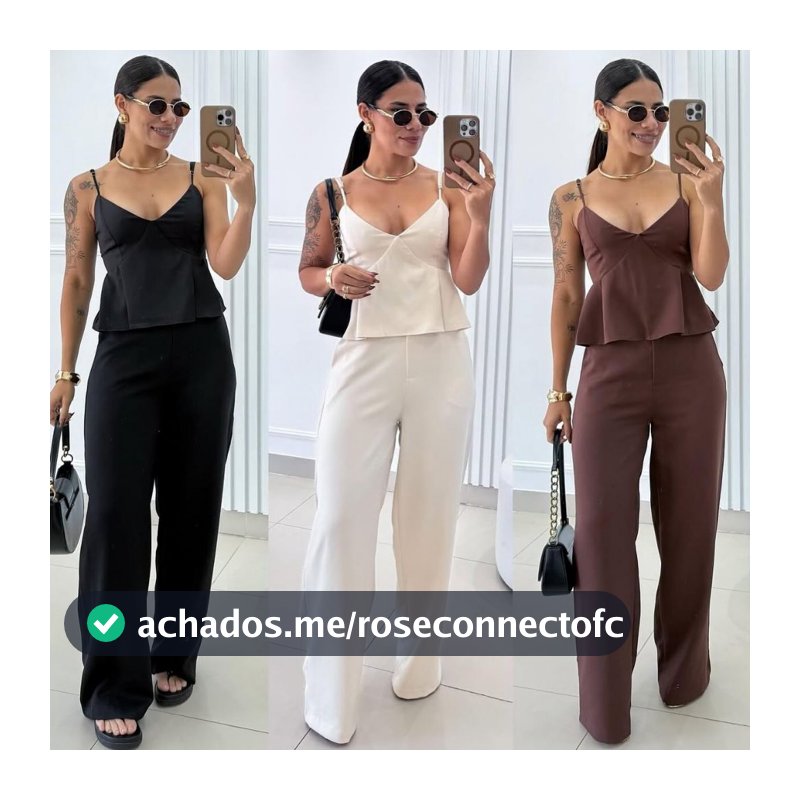Conjunto Feminino de Alfaiataria com Regata Alça Fina e Calça Reta | 316# PMG