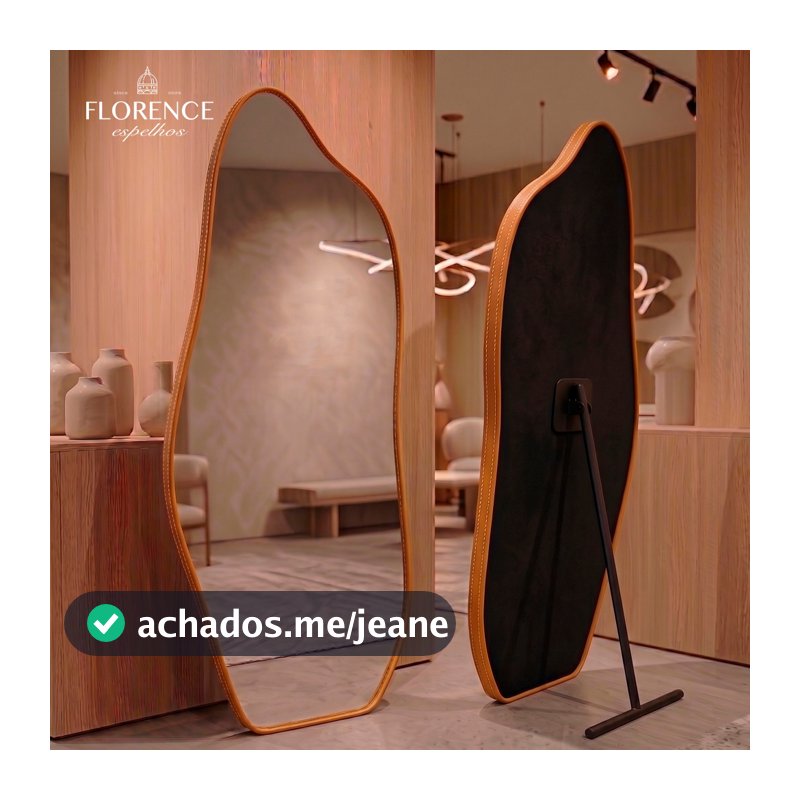 Espelho Form Orgânico 170x70 e 150x50 Com Moldura em Couro Corpo Inteiro Luxo