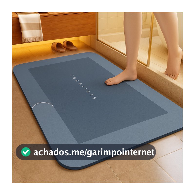 Tapete de Banheiro Absorvente Antiderrapante Secagem Rápida