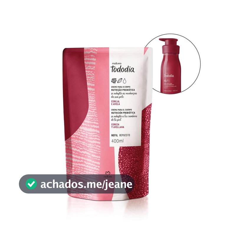 Refil Creme Para o Corpo Natura Tododia Cereja e Avelã 400ml
