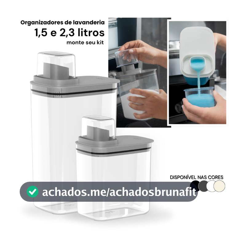 Dispenser Organizador de Lavanderia 1,5L / 2,3 Acrílico Porta Amaciante Sabão em pó Sabonete Liquido Alvejante Ou Flow